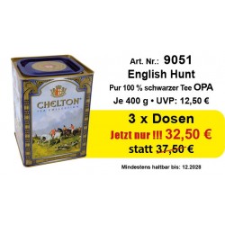 Art.Nr: 9051 3 x Chelton Schwazer Tee OP " English Hunt " 400g
